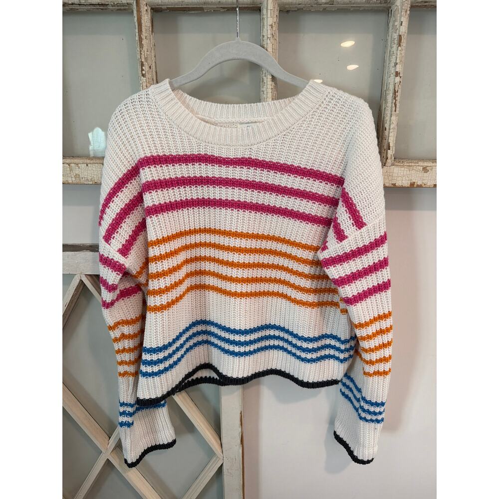 Blue Rain size small striped sweater